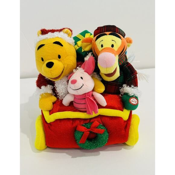 Disney Winnie the Pooh & Friends Dancing Sleigh Plush Holiday Christmas Musical - Picture 2 of 6
